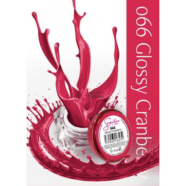 Gel uv Semilac Geltaq color 066 rosu Glossy Cranberry 5 ml + 1 pigment color Neon Cadou